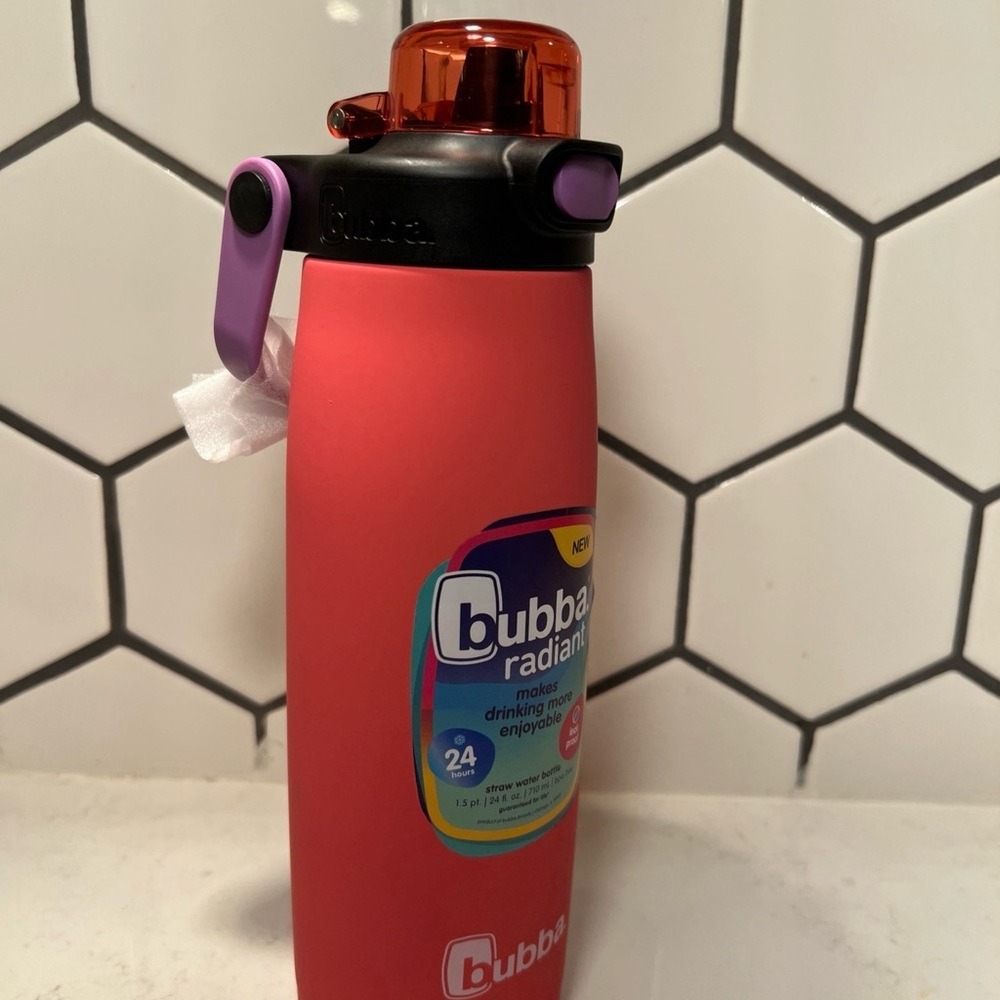 Bubba Radiant Stainless Steel Locking Water Bottle Push-Button Straw Lid 24oz. - Picture 2 of 10
